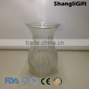 Ribbed Home Decor 430ml Tall Clear Glass Vase thumbnail-3
