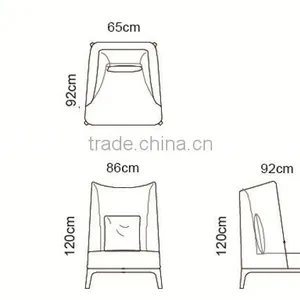 Modern Fabric Recliner Chair With Wood Base MC1210-1 thumbnail-4