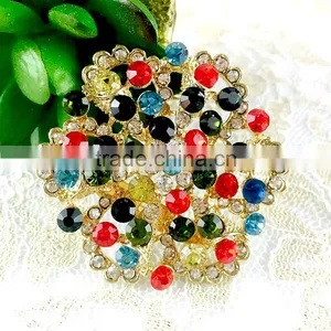 Wholesale Colorful Zinc Alloy Crystal Brooches, Crystal Stones Brooch Pins, Strass Rhinestone Brooch for Wedding Dress thumbnail-1