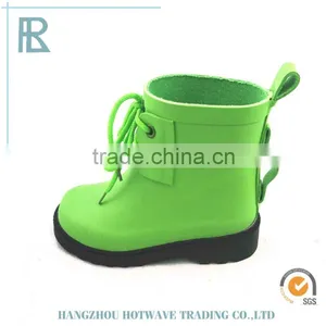 China Manufacturer Kids Cheap Green Rubber Rain Boots thumbnail-1