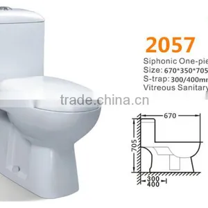Chaozhou Sanitary Ware Toilet Ceramic WC Single Washdown One Piece Water Closet Toilet thumbnail-2