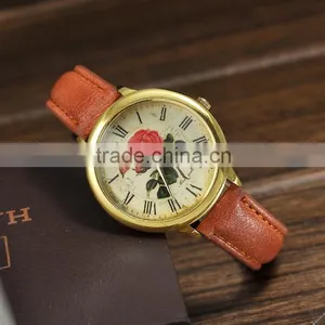 Printed Flower Watch Ladies and Girls Floral Watches Quartz Movement thumbnail-2