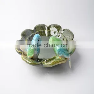 Ceramic Flower Plates With Pigeon Bird thumbnail-3