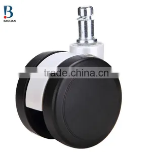 BIFMA Approved 2.5 Inches Heavy Duty Nylon PU Electroplating Caster Wheels for Shower Cubicle thumbnail-1