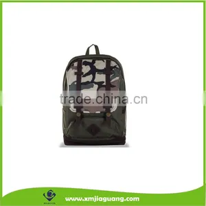 Camouflage Printed Canvas School Bag College Style Backpack thumbnail-1