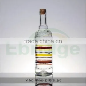 560ml Colorful Vodka Glass Bottles With Cork Cap thumbnail-1