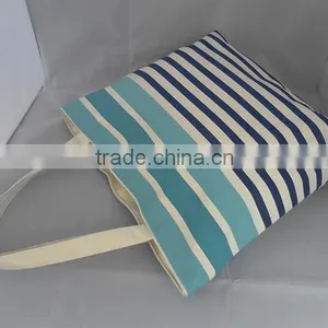 Navy 100% Cotton Printed Canvas Shopping Bag thumbnail-3