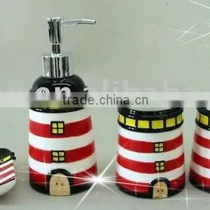 Ceramic Bathroom Set With Embossed Handpainted thumbnail-1