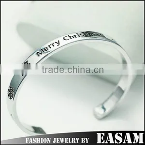 Zinc Alloy Main Material Christmas Jewelry Letter Christmas Element Cuff Bangle thumbnail-1