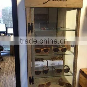 Vintage Display Wood Eyewear , Floor Standing Display Sunglasses Wood, Wooden Eyewear Display Case thumbnail-3