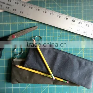 Custom High Quality Small Waxed Canvas Zipper Pouch thumbnail-2