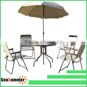 6 Seater Dining Set & Parasol for Outdoor / Patio / Garden Use thumbnail-1