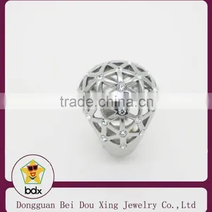Hollow Ball High Quality Specials Silver Plated Jewelry Fashion Cute Women Classic Zircon Crystal Ring thumbnail-2