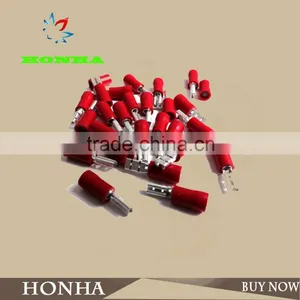RED FEMALE 3.2mm x 8mm PUSH ON CONNECTORS ELECTRICAL TERMINALS AUTO RF3208VR thumbnail-1