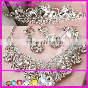 2014 New Design Crystal Bridal Crown Rhinestones Applique Trims Quality Choice thumbnail-1