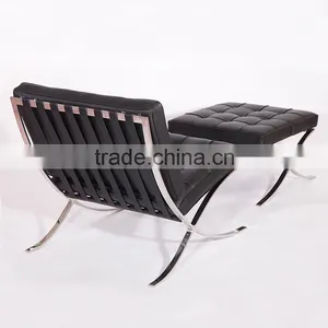 Premium Pavilion Barcelona Style Lounge Chairs Black thumbnail-4