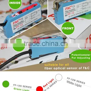 FF-12P PNP General Purpose Fiber Optic Amplifier and Fiber Optic Sensor for Glass Test thumbnail-2