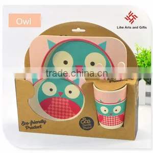 Owl Melamine Children Dinner Set thumbnail-1