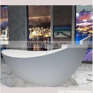 New Design Five Star Hotel Favorite Artificial Stone Cheap Freestanding Bathtub,acrylic Solid Surface Bathtub thumbnail-2