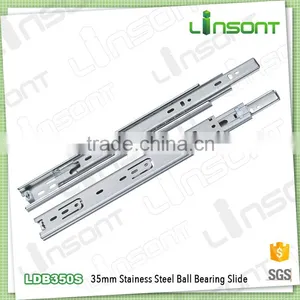 China Supplier 35mm Full Extension Stainless Steel Ball Bearing Escape Slides Cabinet Fittings Drawer Slides thumbnail-1