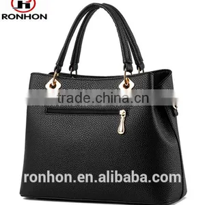 Lady PU Leather Bag With Golden Metal Ornamental thumbnail-5