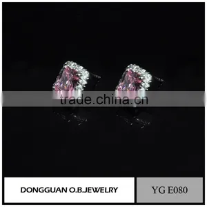 New 2016 Latest Gold Earring Designs Pink Diamond Earrings for Wedding thumbnail-2
