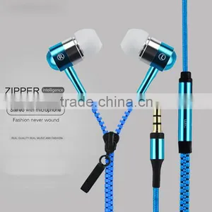 Newest Headphone Headset Zipper Metal Earphone Wired In-ear Earphones Auricular Earbuds Accept Customize For Samsung S7 thumbnail-6