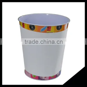 Household New Design Eco-friendly Metal Waste Bin Garbage Can With Open Top thumbnail-1