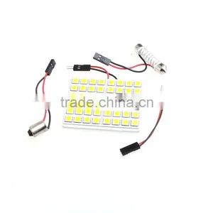 5050 SMD 48 LED Warm White Dome Bulb Light for Car Interior With 3 Adapters thumbnail-4