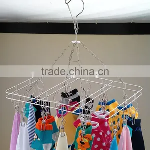 Clip Design Stainless Steel Towel Hanger and Clothes Clip Drying Hanger thumbnail-1