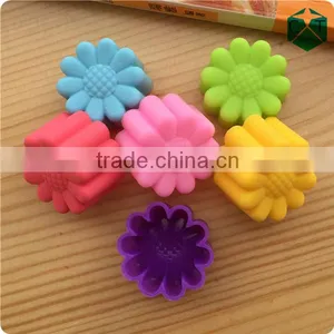 CTBED-QH-692 Flowers Silicone Muffin Cups Handmade Soap Molds Biscuit Chocolate Ice Cake Baking Mold Cake Pan thumbnail-5