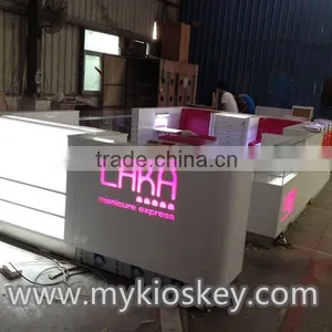 Factory Made Nail Kiosk | Shopping Mall Nail Kiosk Design | Manicure Table With Nail Dust Collector for Sale thumbnail-4