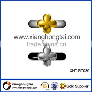 Modern 24K Golden Lucky Clover Ceramic Finger Ring thumbnail-2