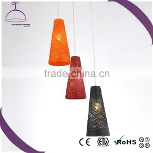 Colorful Painting Single Hanging Rattan Modern Pendant Light thumbnail-1