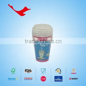 12oz Printed PE Coated Single Wall Disposable Paper Cups With Lids thumbnail-1