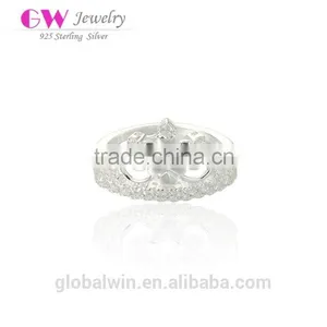 Fine Jewelry European Design Pure Silver Clear CZ Crown Ring thumbnail-1