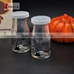 CD-601-035H 100ml Clear Glass Long Pudding Bottle Pudding Jar With Lids for Halloween thumbnail-1