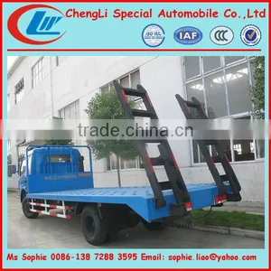 Dongfeng 4x2 Flat Bed Truck for Transporting Bulldozer,machine Carrying Trucks thumbnail-1