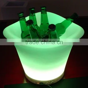 PE Portable Ice Cooler Champagne RGB Color Changing Cordless Rechargeable Led Ice Bucket Light thumbnail-1