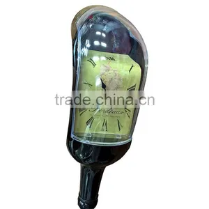 Cretive Melting Wine Bottle Artistic Wall Clock, Table Screwy Bell For Decoration thumbnail-3