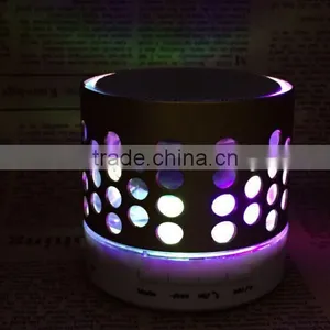 Round Hole Wireless Small Mobile Phone Bluetooth Speakers Subwoofer TF Card Speaker Hands-free Speaker With LED FM thumbnail-1