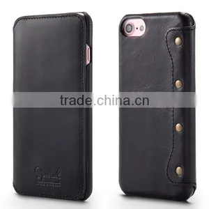 2017 4.7 Inch Universal Simple Cowhide Flip Leather Phone Case For IPhone 7/6s/6 thumbnail-3