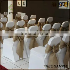 High Quality Raw Material Chifffon Ruffled Burlap Chair Sash thumbnail-2