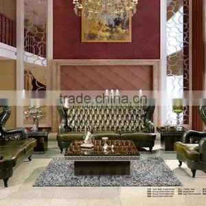 Hotel Leather Sofa | 7 Star Eropean Design Hotel Lobby Leather Sofa SF029 thumbnail-1