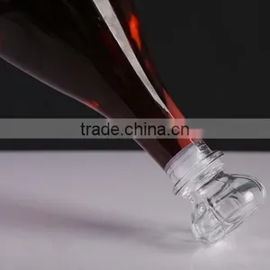 1000ml Red Wine Unique Shaped Glass Bottle With Glass Cork Stopper thumbnail-2
