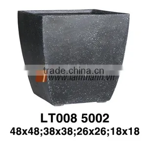 Southern Vietnam Wholesaler Natural Outdoor Black Poly Terrazzo Vase thumbnail-1