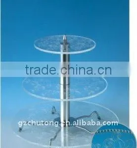 Three Floors Round Plastic Cake Display Stand thumbnail-1