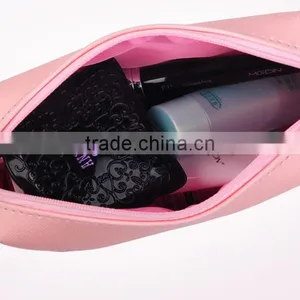 Women Pink Travel Cosmetic Bag With Zipper and Logo thumbnail-6