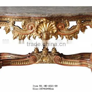 French Provincial Console Table With Framed Mirror in Large Size thumbnail-3