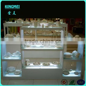 LED White Acrylic Plate Display Cases and Dish Display Fixture thumbnail-3